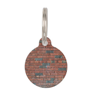 Oude roodbaars/Brownish Brick Wall Huisdierpenning