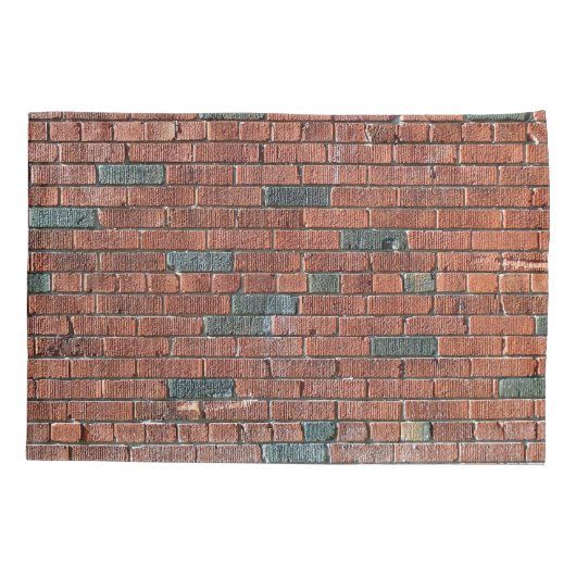 Oude roodbaars/Brownish Brick Wall Kussensloop (Achterkant)