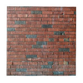 Oude roodbaars/Brownish Brick Wall Tegeltje (Voorkant)