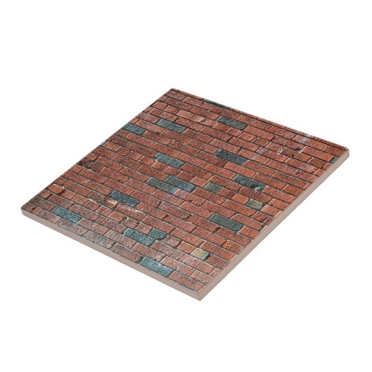 Oude roodbaars/Brownish Brick Wall Tegeltje (Zijkant)