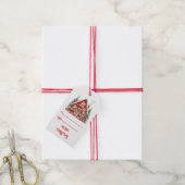 Oude Roode Schuurhuis Kerstmis | Cadeaulabel (Met Touw)