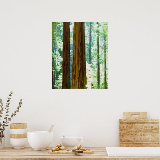 Oude roodroodbomen poster (Keuken)