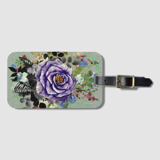 Oude Roos Bagagelabel (Voorkant (horizontaal))