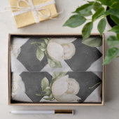 Oude Roos Bloemen Zwart Wit Diamant Patroon Tissuepapier (Geschenk)