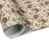 Oude Roos Bloemendrukpatroon - Bloemendesign Cadeaupapier (Rol Hoek)