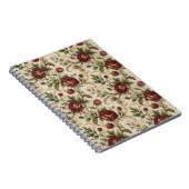 Oude Roos Bloemendrukpatroon - Bloemendesign Notitieboek (Rechterzijde)