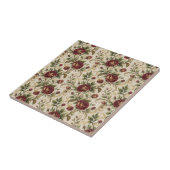 Oude Roos Bloemendrukpatroon - Bloemendesign Tegeltje (Zijkant)