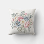 Oude Roos en Eucalyptus Boeket Gedecoreerd Kussen (Achterkant)