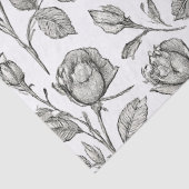 Oude Roos Lijn Kunst Botanisch Patroon Tissuepapier (Detail)