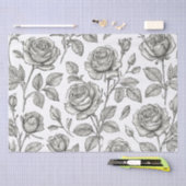 Oude Roos Lijn Kunst Botanisch Patroon Tissuepapier (Craft)