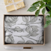 Oude Roos Lijn Kunst Botanisch Patroon Tissuepapier (Geschenk)