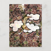 Oude Roos Maan Abstracte Rozen Maan kind Patroon Briefkaart (Voorkant)