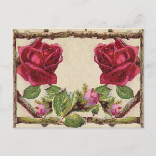 Oude roos roestige Victoriaanse Antieke Klassieker Briefkaart (Voorkant)