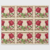 Oude roos roestige Victoriaanse Antieke Klassieker Cadeaupapier (Vlak)
