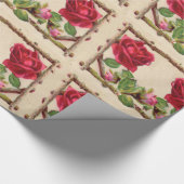 Oude roos roestige Victoriaanse Antieke Klassieker Cadeaupapier (Hoek)