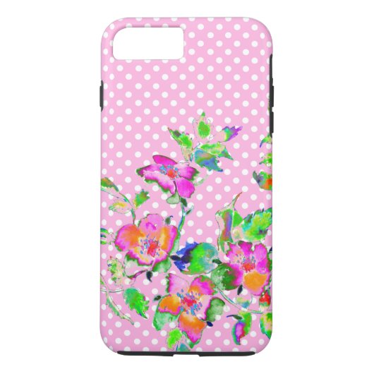 Oude roos - roze en witte stippen Case-Mate iPhone case (Achterkant)