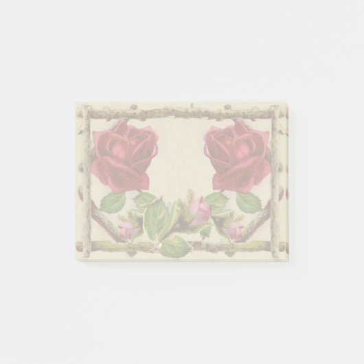 Oude roos rustieke Victoriaanse Antieke Klassieker Post-it® Notes (Voorkant)