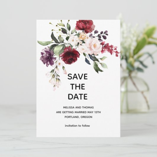 Oude Roos Save The Date Aankondiging (Staand voorkant)