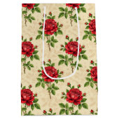 Oude roos vintage patroon medium cadeauzakje (Achterkant)