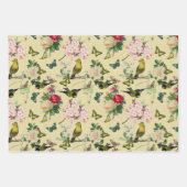 Oude Roses Vlinders & Vogels Patroon Inpakpapier Vel (Voorkant 2)