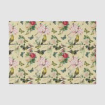 Oude Roses Vlinders & Vogels Patroon
