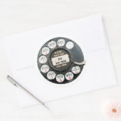 Oude Roterende telefoonwijzerplaat, bewerk telefoo Ronde Sticker (Envelop)