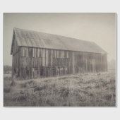 Oude rotsachtige  schuur in het veld cadeaupapier (Vlak)