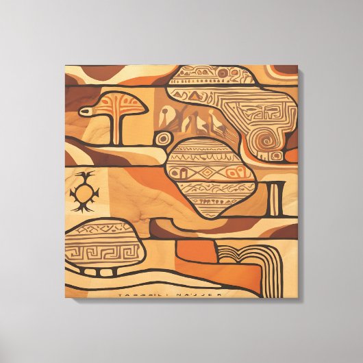 oude rotskunst canvas afdruk (Voorkant)