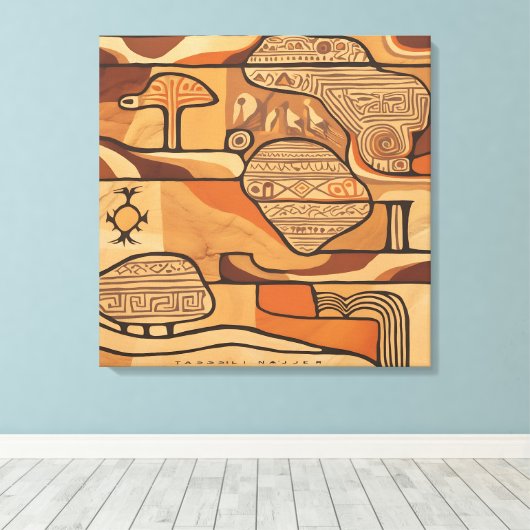 oude rotskunst canvas afdruk (Insitu (Houten vloer))