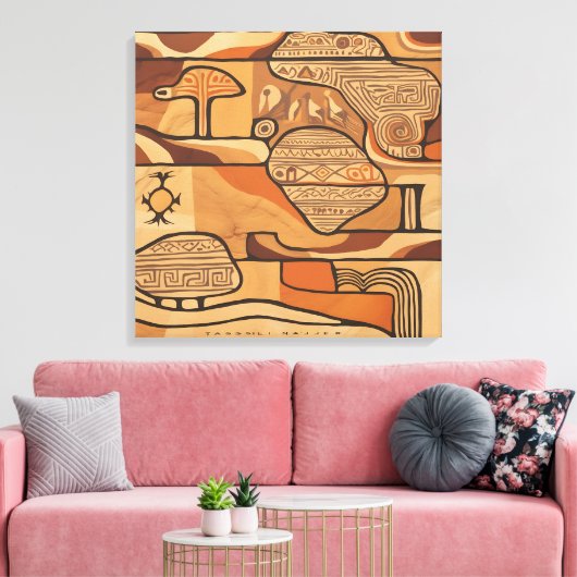 oude rotskunst canvas afdruk (Insitu (Woonkamer))