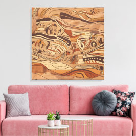 oude rotskunst canvas afdruk