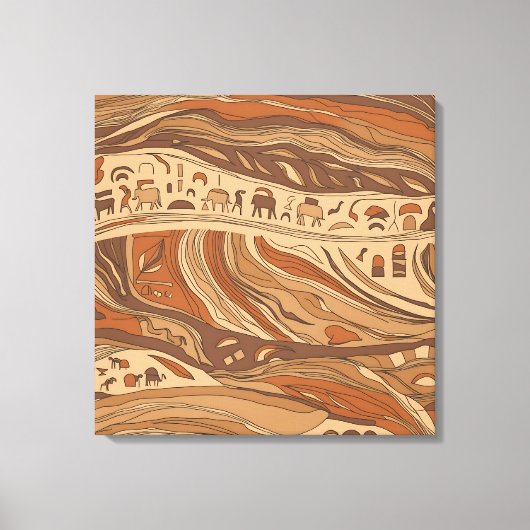 oude rotskunst canvas afdruk (Voorkant)