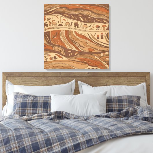 oude rotskunst canvas afdruk (Insitu (Slaapkamer))