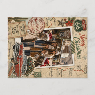 Oude Route 66 Aangepaste Foto Scrapbook Vakantie Feestdagenkaart