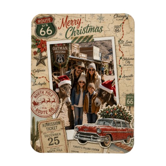 Oude Route 66 Aangepaste Fotoalbum Thuis Magneet (Verticaal)
