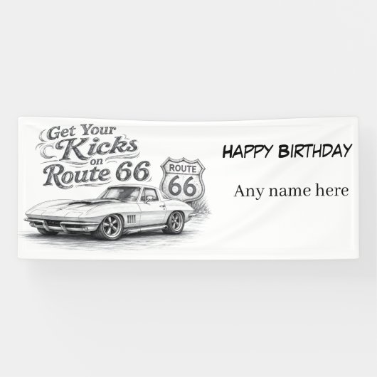 Oude Route 66 Aanpasbare Banner (Horizontaal)