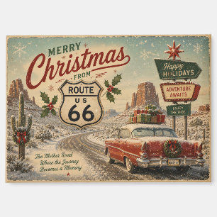 Oude Route 66 Kerst Koelkast Decoratie Magneet