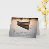 Oude Row Boat op Calm Lake Sympathie Dank u Kaart (Gele Bloem)