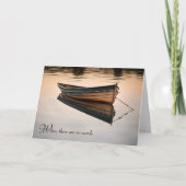 Oude Row Boat op Calm Lake Sympathie Kaart (Voorkant)