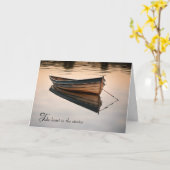 Oude Row Boat op Calm Lake Sympathie Kaart (Gele Bloem)