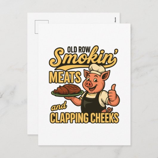 Oude Row Roken Vlees en klappende wangen Feestdagenkaart (Voorkant / Achterkant)