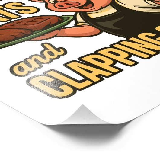 Oude Row Roken Vlees en klappende wangen Foto Afdruk (Hoek)