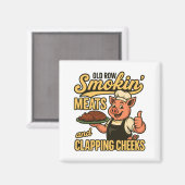 Oude Row Roken Vlees en klappende wangen Magneet (Voorkant / Achterkant)