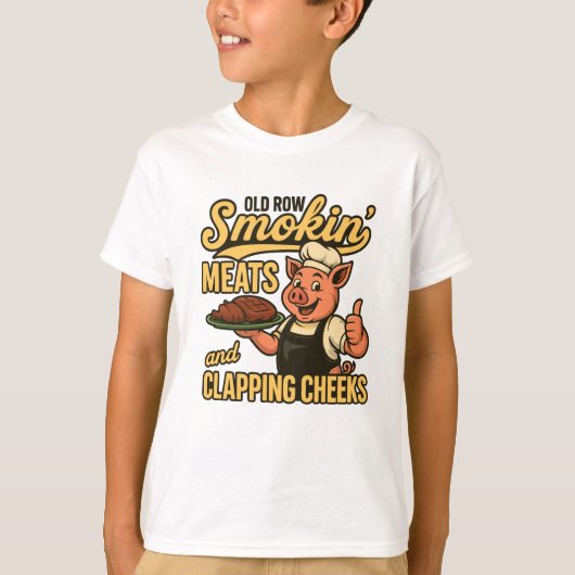 Oude Row Roken Vlees en klappende wangen T-shirt (Voorkant)