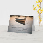 Oude Rowboat op Calm Lake Sympathie Dank u Kaart (Gele Bloem)