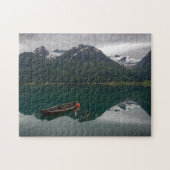 Oude rowboot met berdenreflectiepuzzel legpuzzel (Horizontaal)