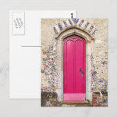 Oude roze deur briefkaart (Voorkant / Achterkant)