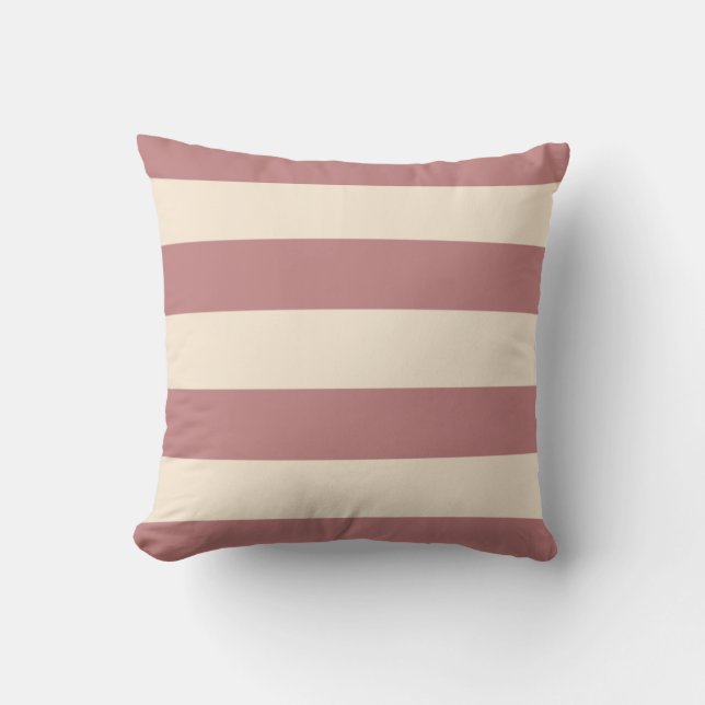 Oude Roze en Antiek Witte Strepen Kussen (Voorkant)