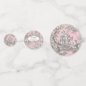 Oude roze grijze bloemen toile de jouy confetti (Voorkanten)