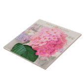 Oude Roze Hydrangea Keramische Tegel Redoute Tegeltje (Zijkant)